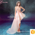 Heavy Appliqued Asymmmetrical Pink Off-Shoulder Short Sexy Alibaba Evening Dress